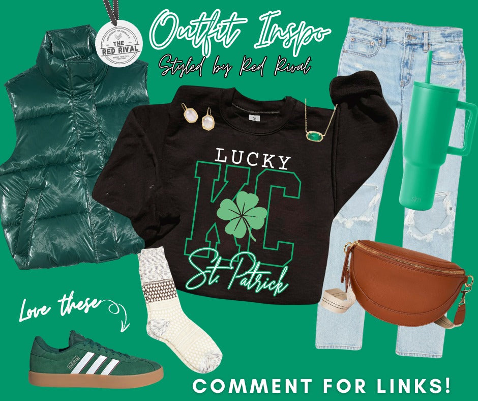 DTF TRANSFER ONLY  - Lucky KC St. Patrick Brighter Green