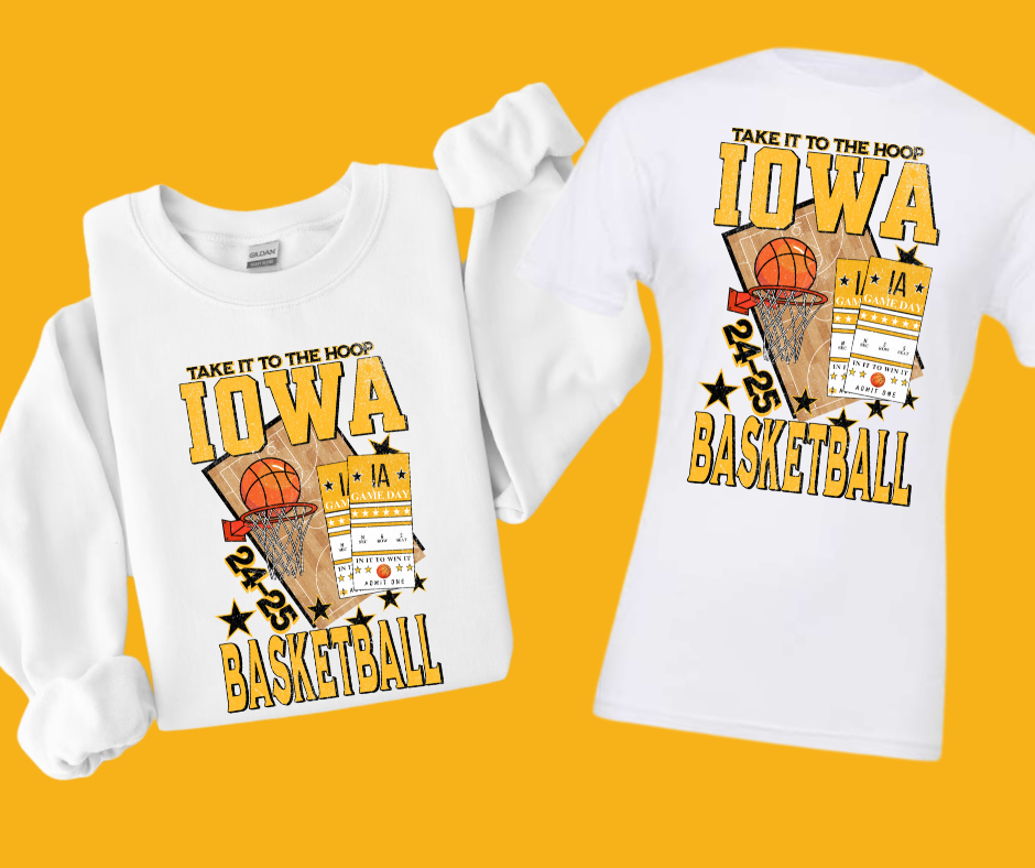 DTF TRANSFER ONLY  - Iowa Basketball Tickets Design