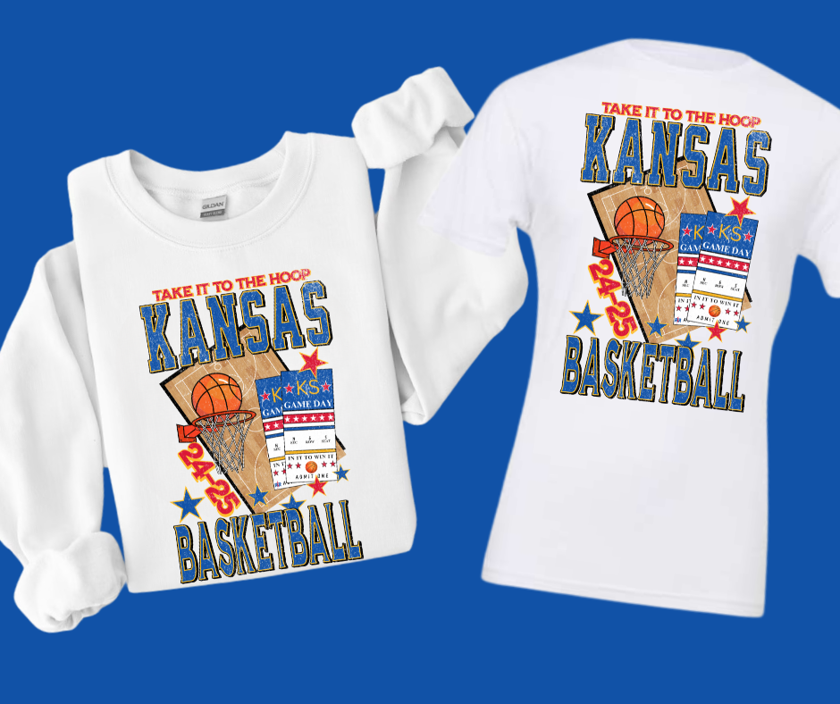 DTF TRANSFER ONLY  - Kansas Basketball Tickets Design