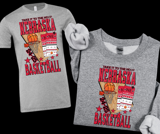 DTF TRANSFER ONLY  - Nebraska Basketball Tickets Design