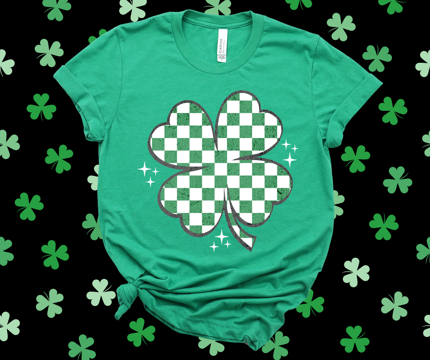 DTF TRANSFER ONLY  - Checkered Shamrock